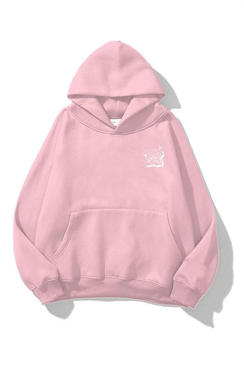 Unisex Take It Easy Sweatshirt Hoodie Pembe