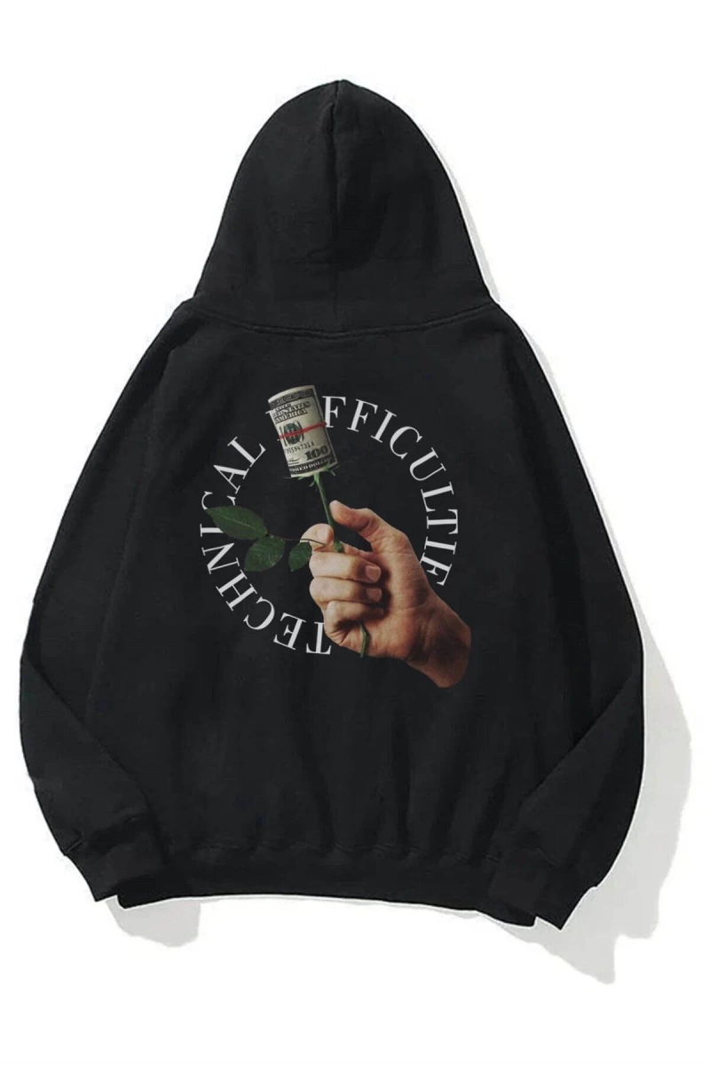 Unisex Technical Difficulties Siyah Sweatshirt