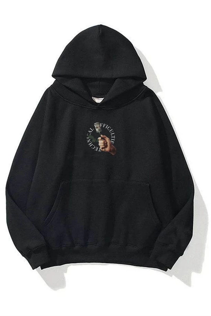 Unisex Technical Difficulties Siyah Sweatshirt Siyah