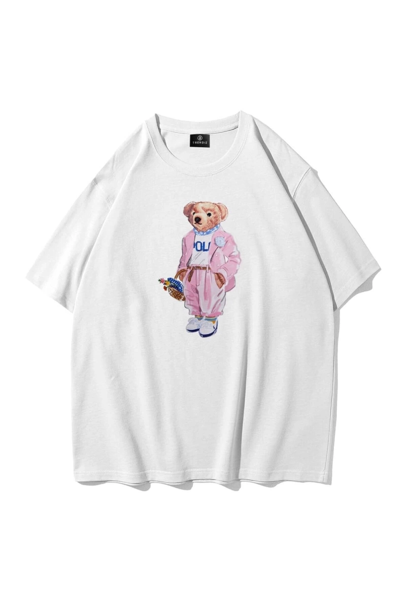 Unisex Teddy Beyaz Tshirt