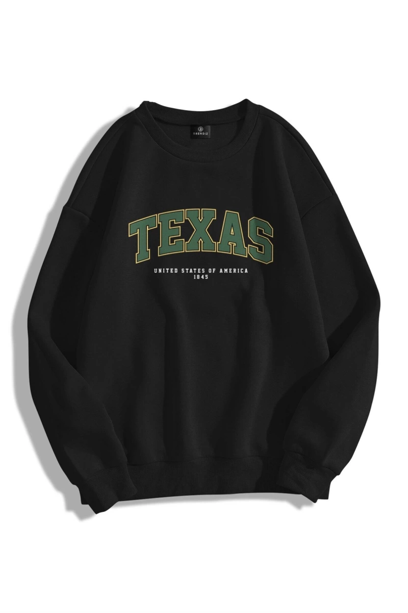 Unisex Texas Bisiklet Yaka Sweatshirt