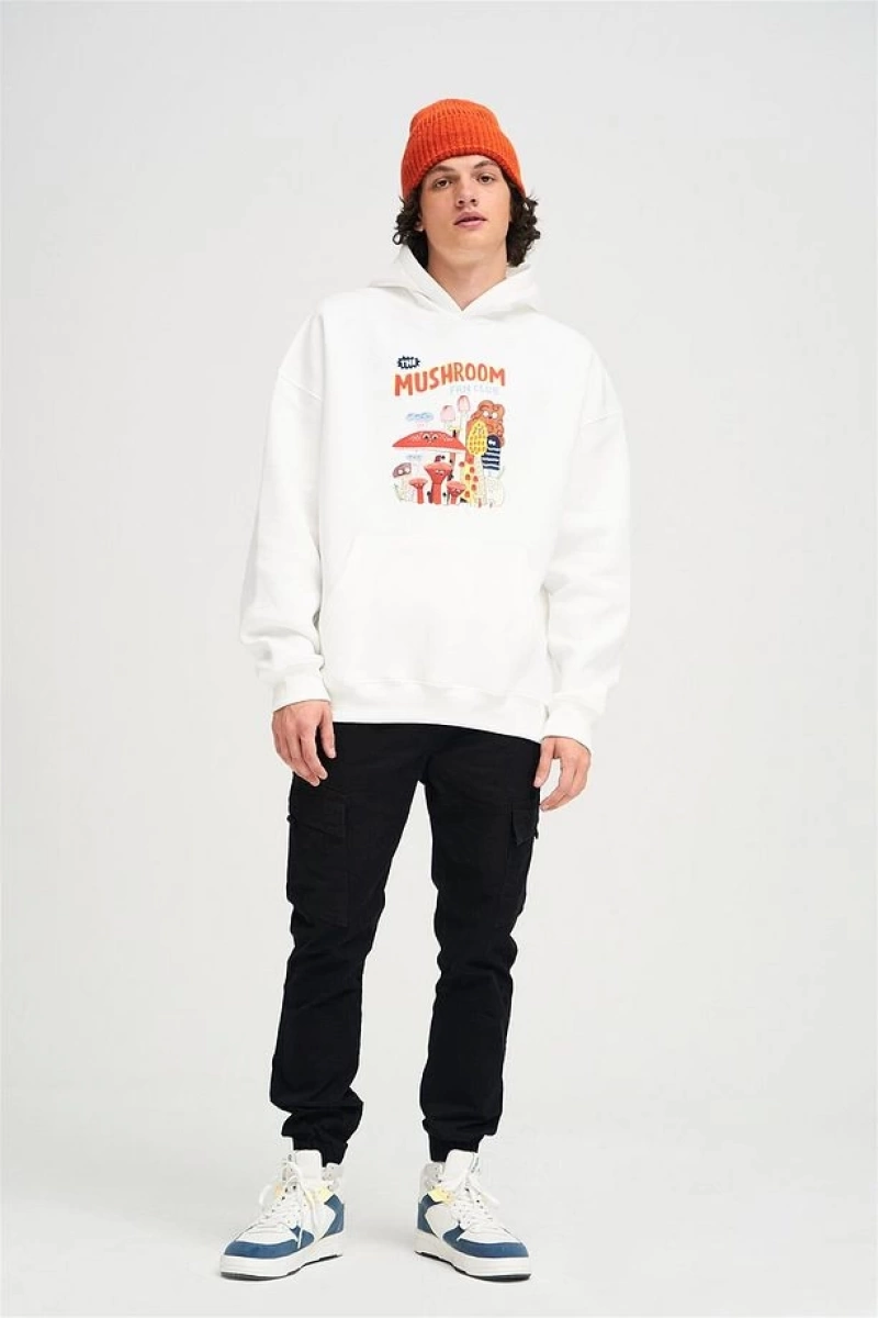 Unisex The Mushroom Fan Club Beyaz Sweatshirt Beyaz