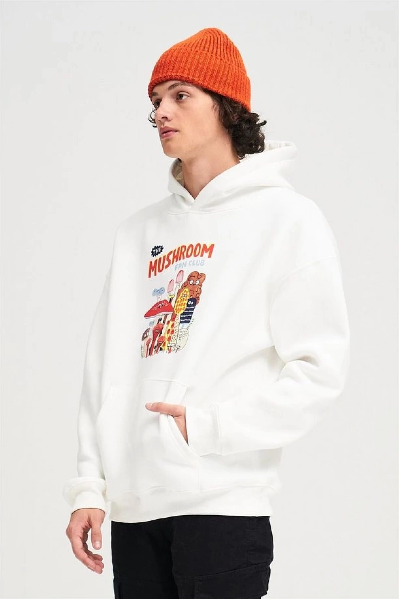 Unisex The Mushroom Fan Club Beyaz Sweatshirt Beyaz