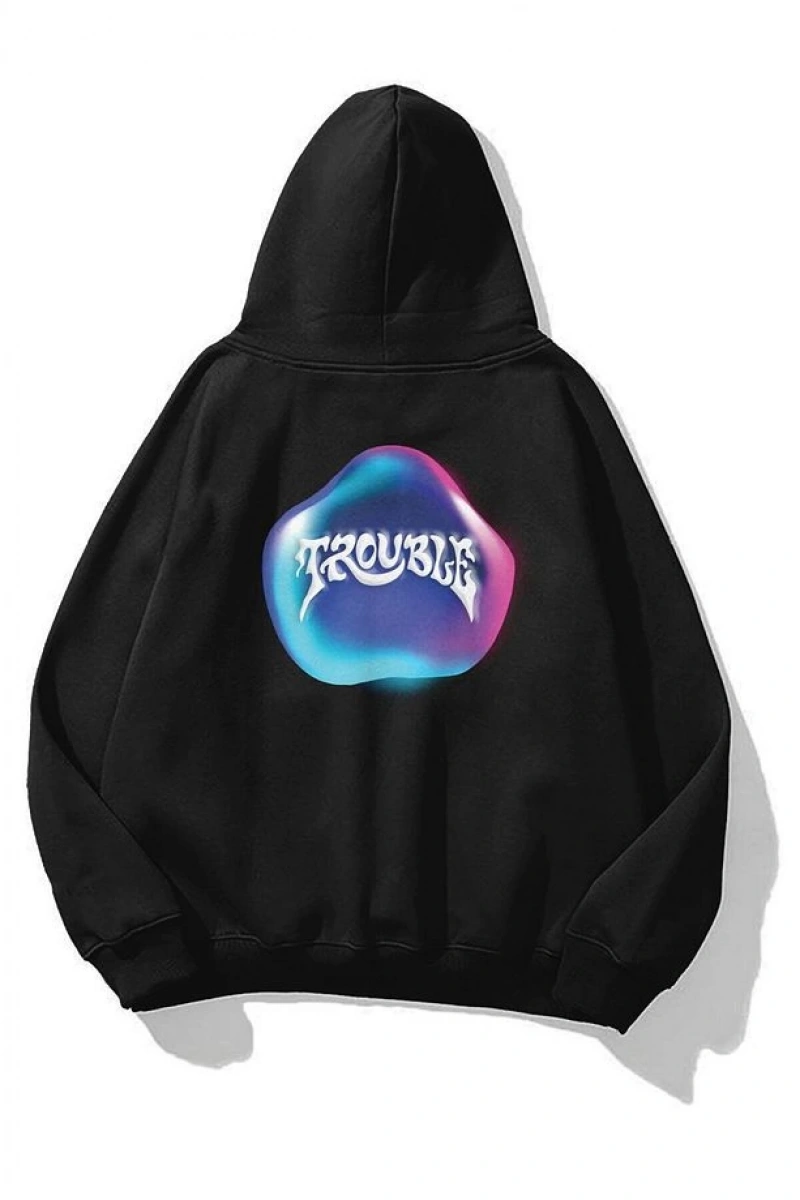 Unisex Trouble Sweatshirt Beyaz