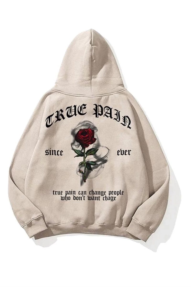 Unisex True Pain Sweatshirt Hoodie Gri