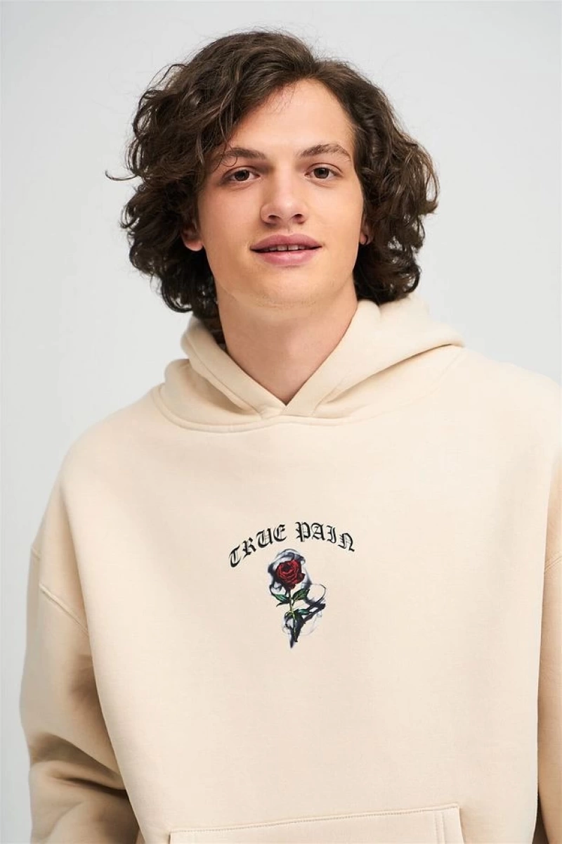 Unisex True Pain Sweatshirt Hoodie Gri