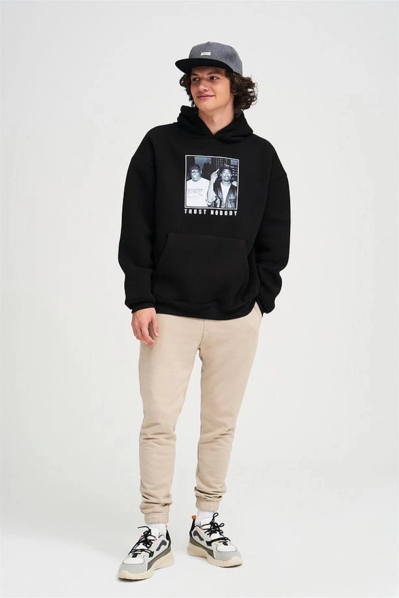 Unisex Trust Nobody Siyah Sweatshirt Siyah