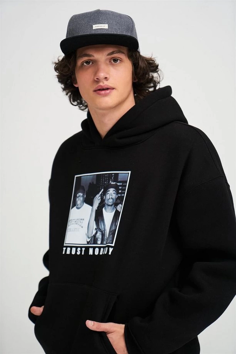 Unisex Trust Nobody Siyah Sweatshirt Siyah
