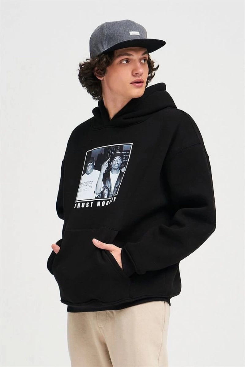 Unisex Trust Nobody Siyah Sweatshirt Siyah