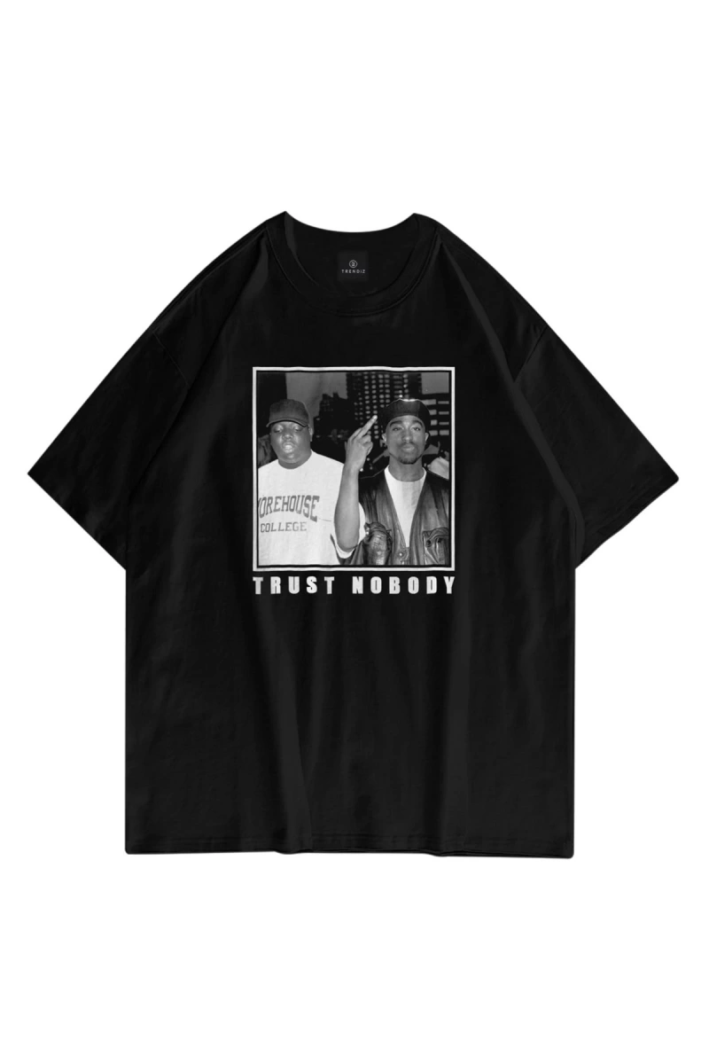 Unisex Trust Nobody Siyah Tshirt