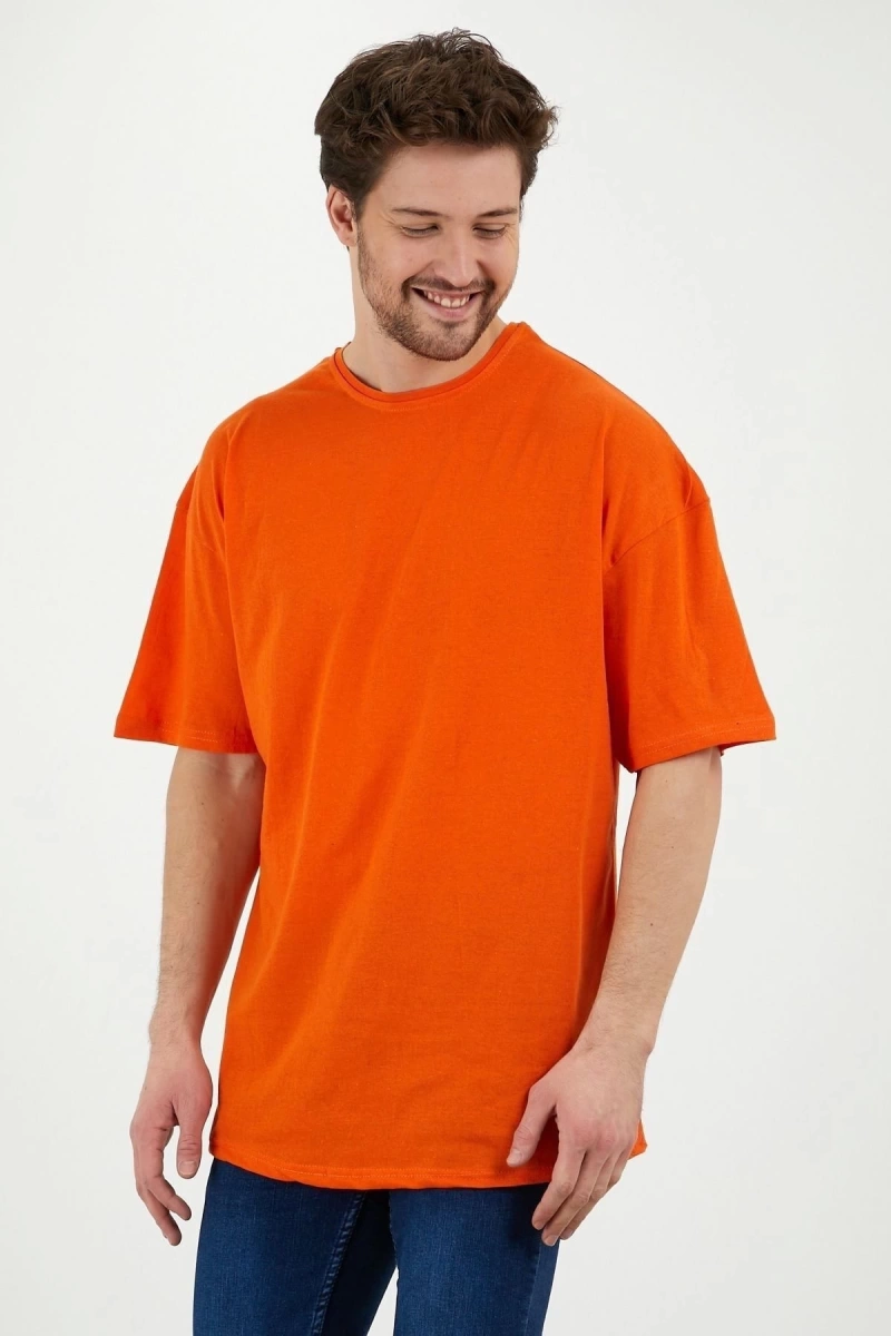 Unisex Turuncu Bol Kesim Oversize Tshirt