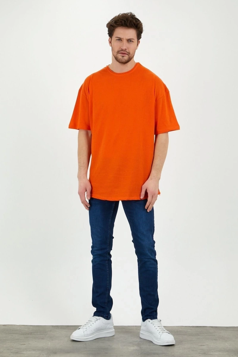 Unisex Turuncu Bol Kesim Oversize Tshirt