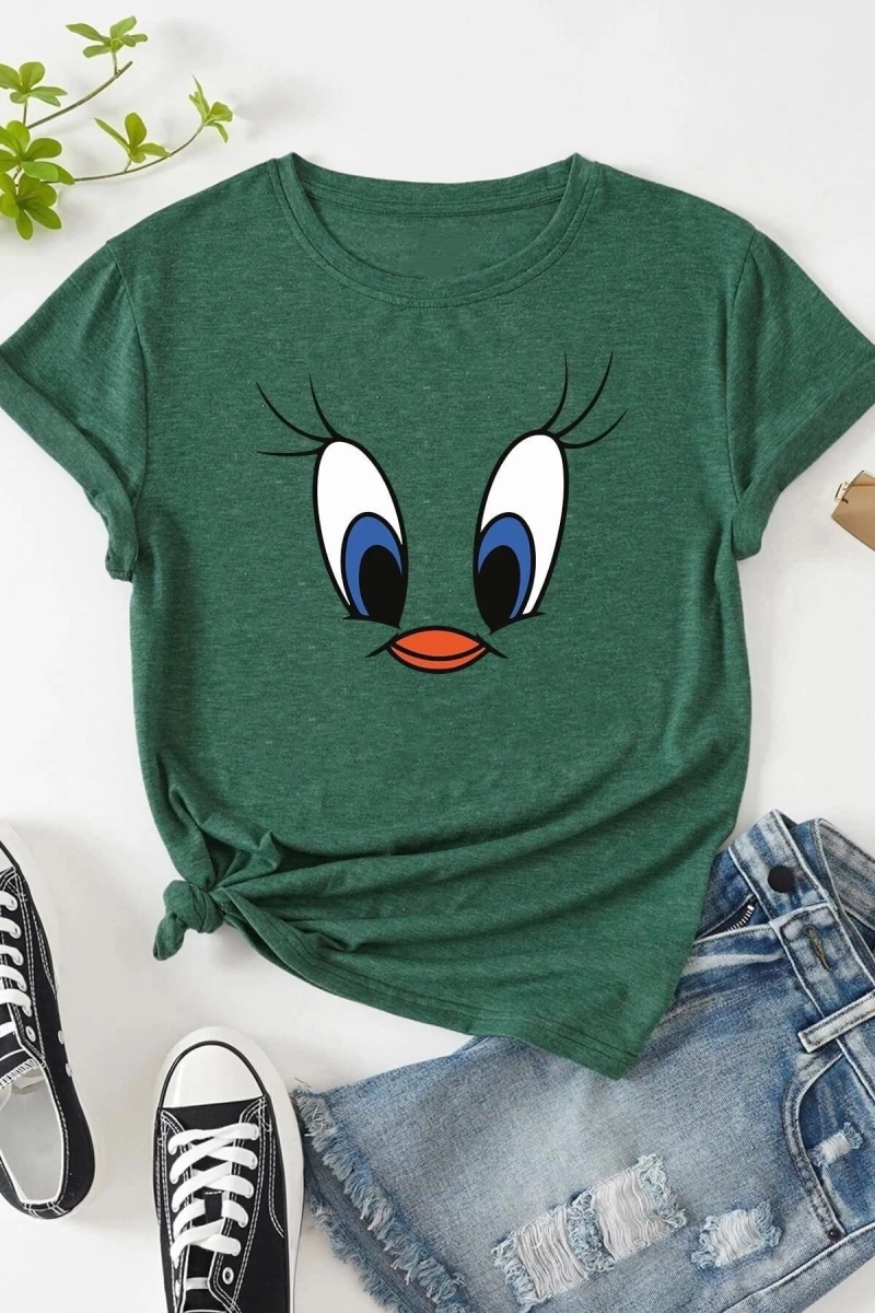 Unisex Tweety Baskılı T-shirt