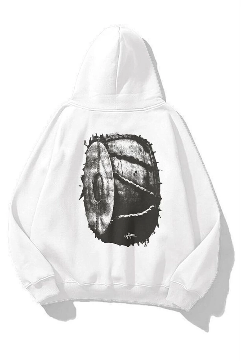 Unisex Utopia Wheel Travis Scott Sweatshirt Hoodie Beyaz