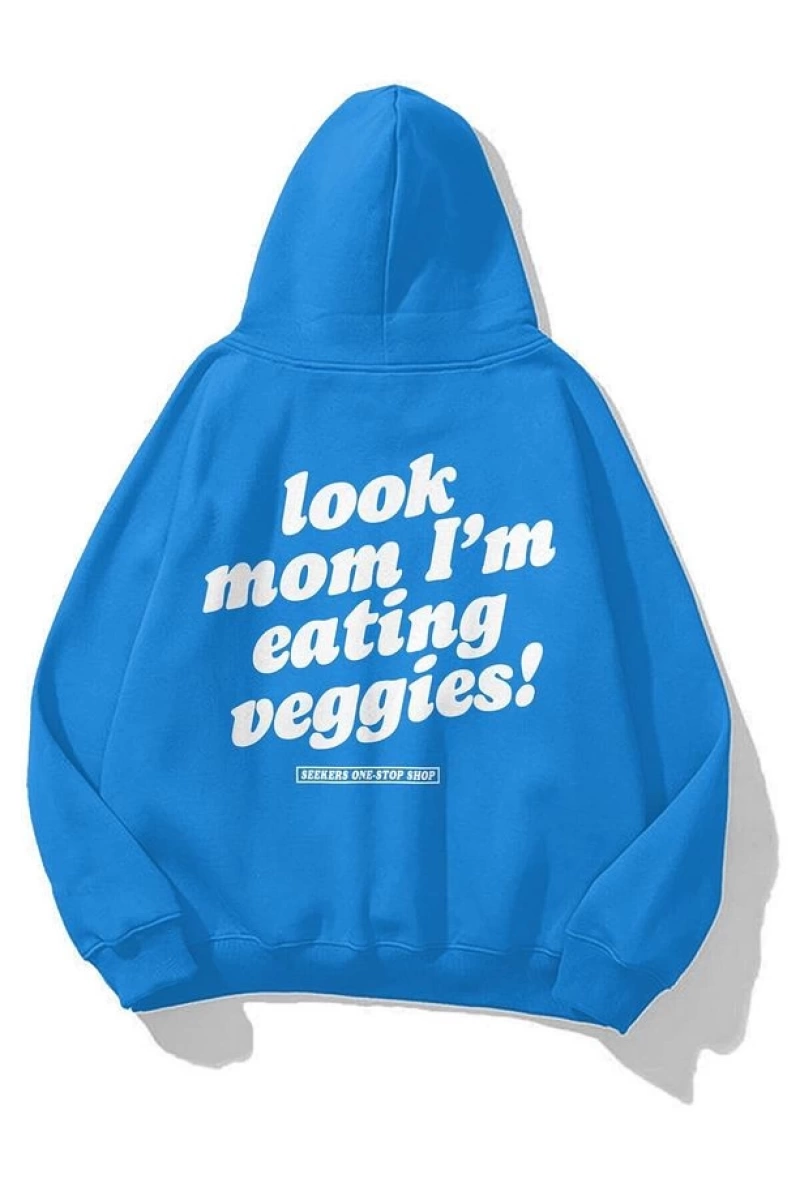 Unisex Veggies Sweatshirt Soft Mavi