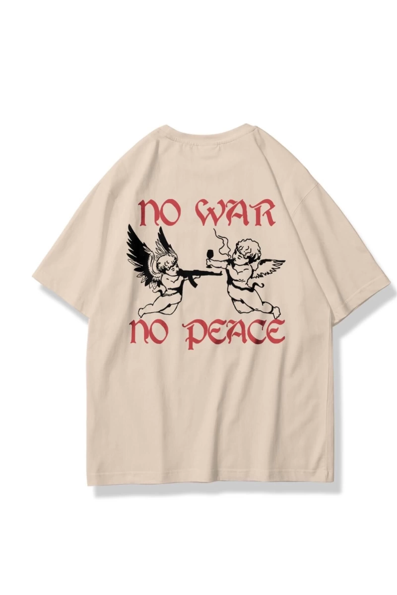 Unisex War Peace Tshirt Taş