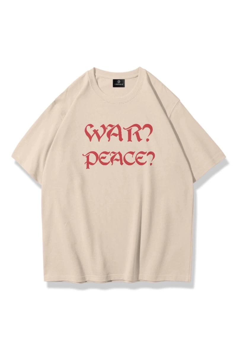 Unisex War Peace Tshirt Taş