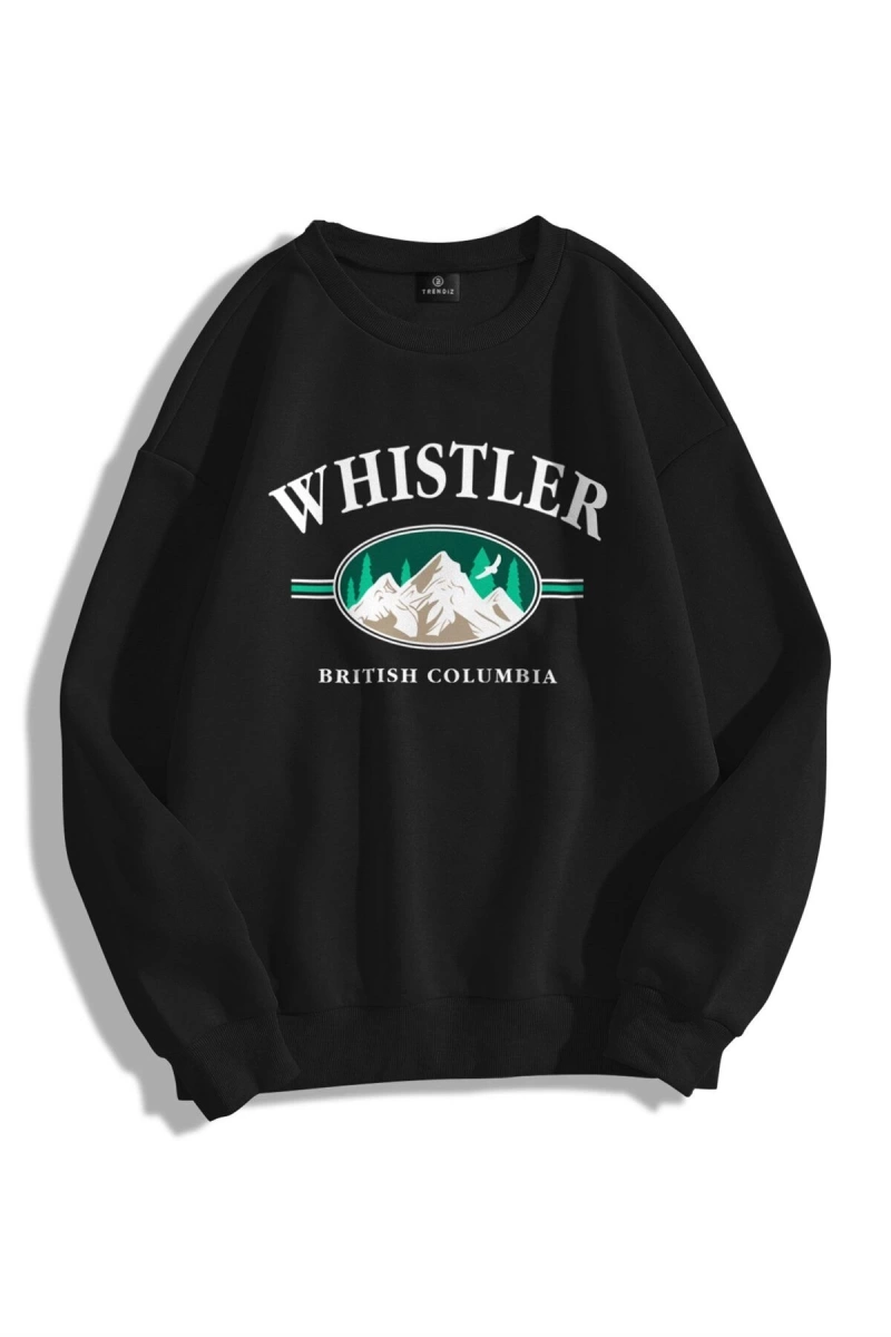 Unisex Whistler Bisiklet Yaka Sweatshirt