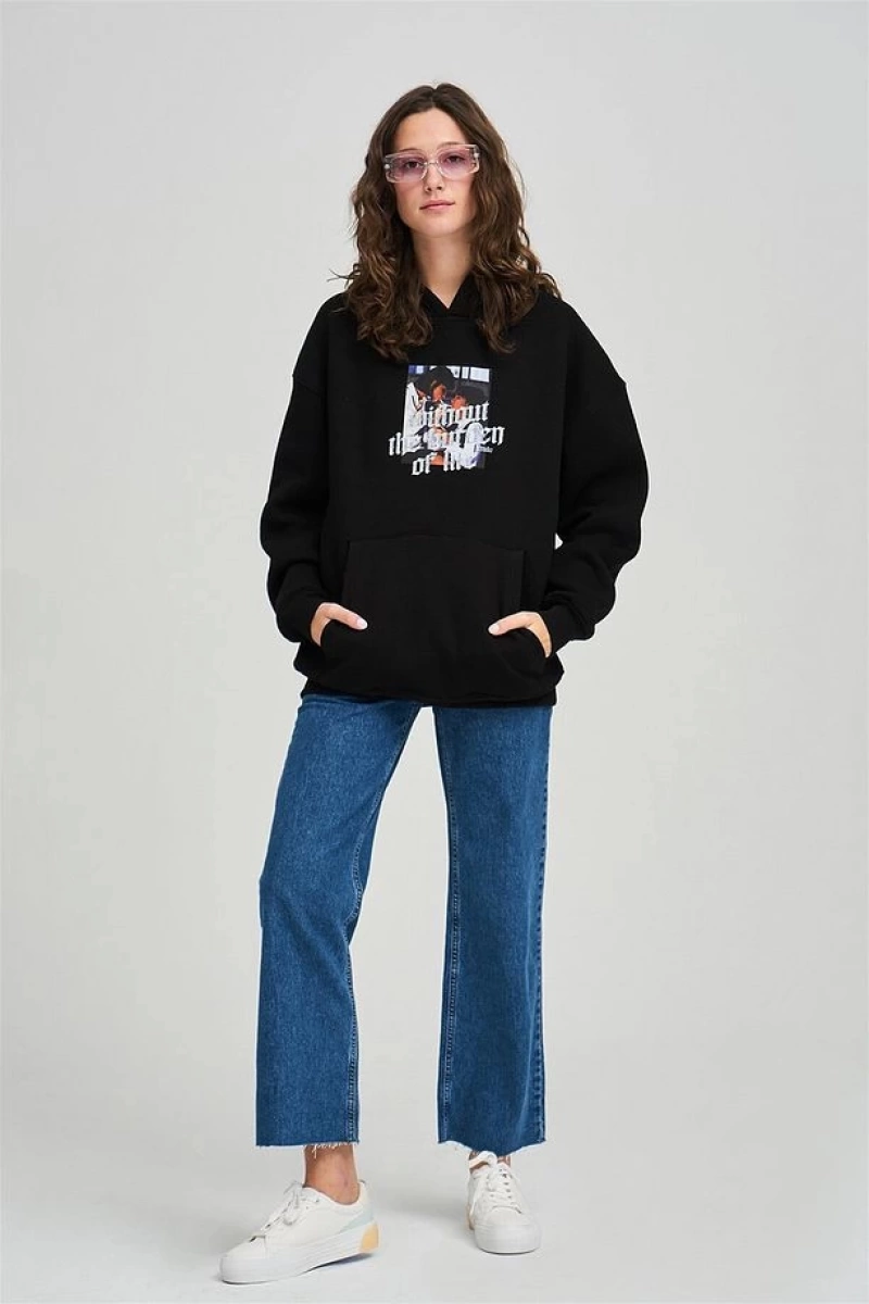 Unisex Without The Burden Sweatshirt Hoodie Siyah