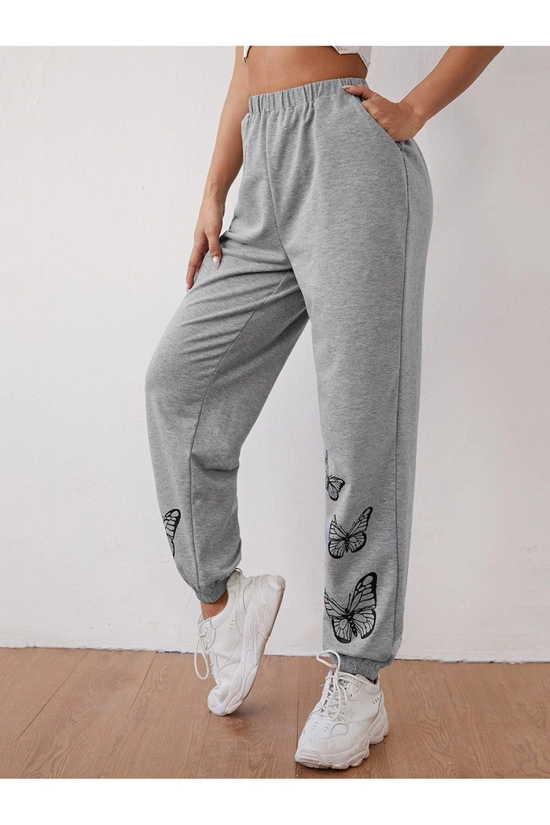 Unity Beli Lastikli Kelebek Desenli Jogger Pantolon