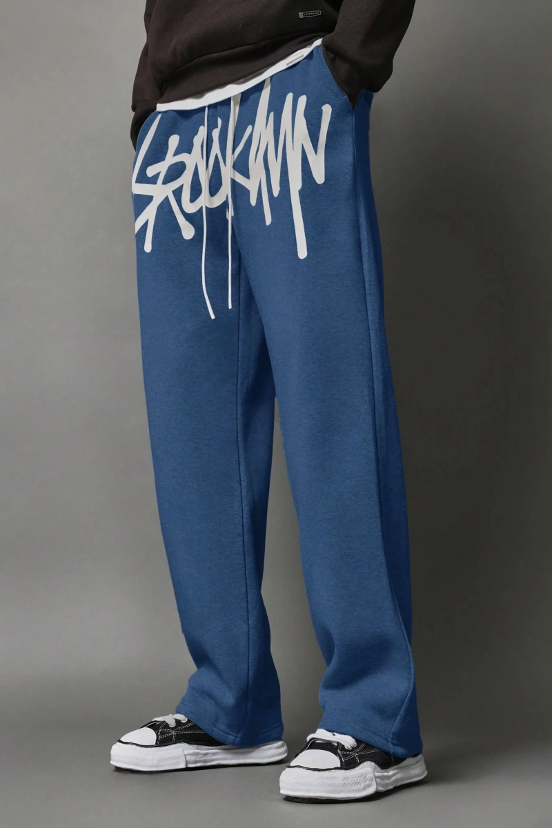 Urban Streetwear Skater Fit Eşofman Altı Graffiti Logo Baskılı, Elastik Bel Jogger Tar