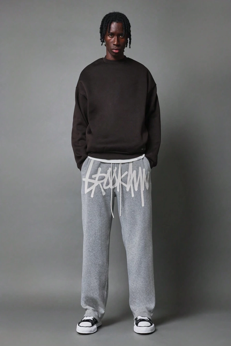 Urban Streetwear Skater Fit Eşofman Altı Graffiti Logo Baskılı, Elastik Bel Jogger Tar