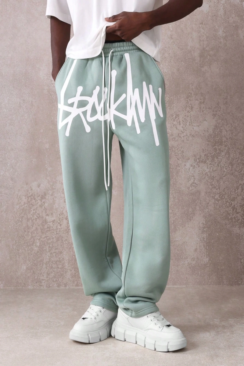 Urban Streetwear Skater Fit Eşofman Altı Graffiti Logo Baskılı, Elastik Bel Jogger Tar