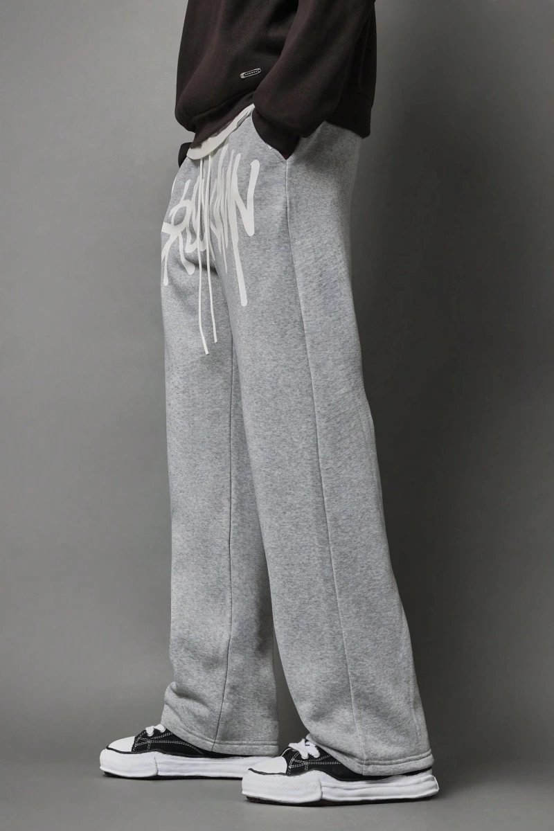 Urban Streetwear Skater Fit Eşofman Altı Graffiti Logo Baskılı, Elastik Bel Jogger Tar