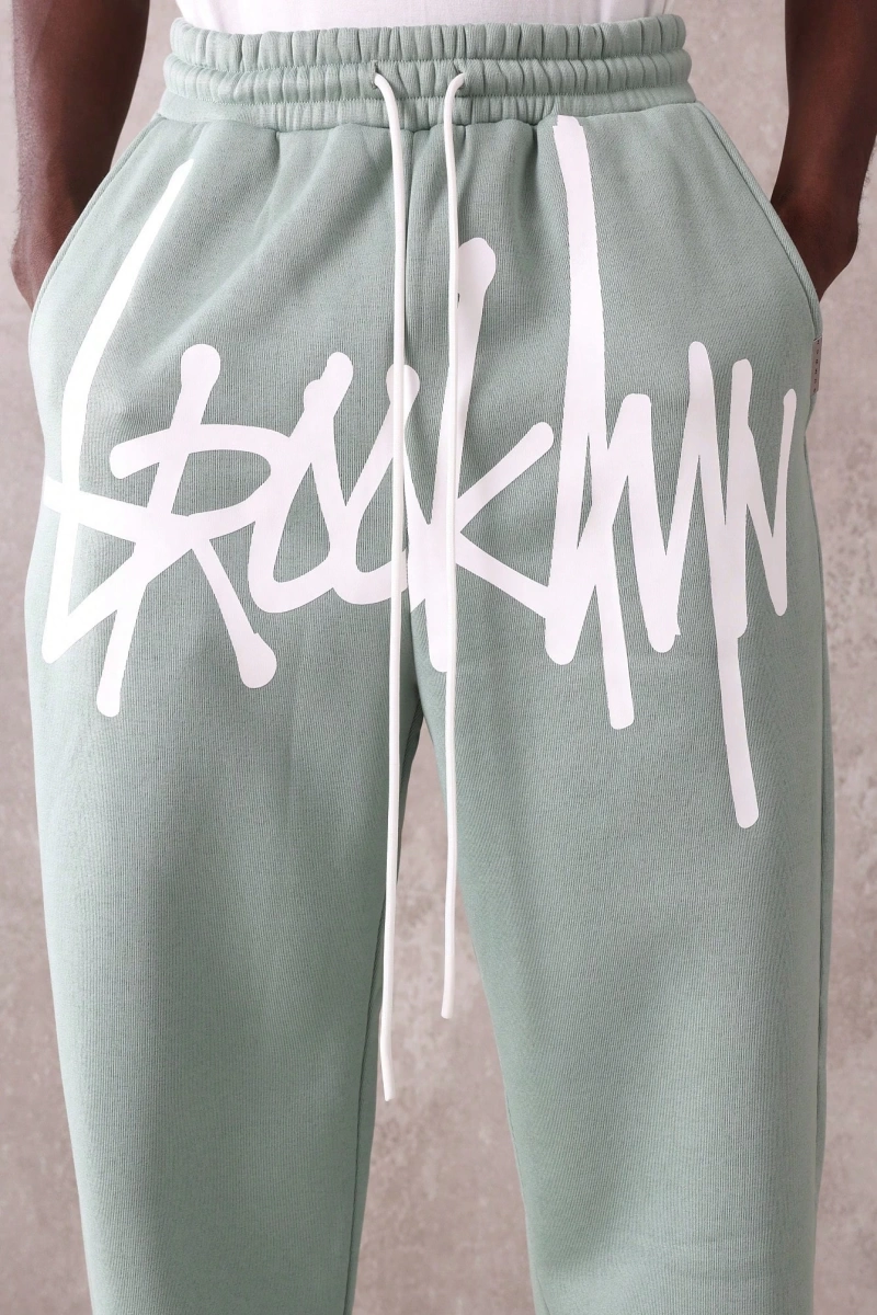 Urban Streetwear Skater Fit Eşofman Altı Graffiti Logo Baskılı, Elastik Bel Jogger Tar