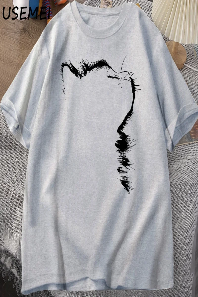 Uyandırma hareket aptal kedi T Shirt erkek kadın rahat erkek tişört adam giysileri pamuk kısa 2989