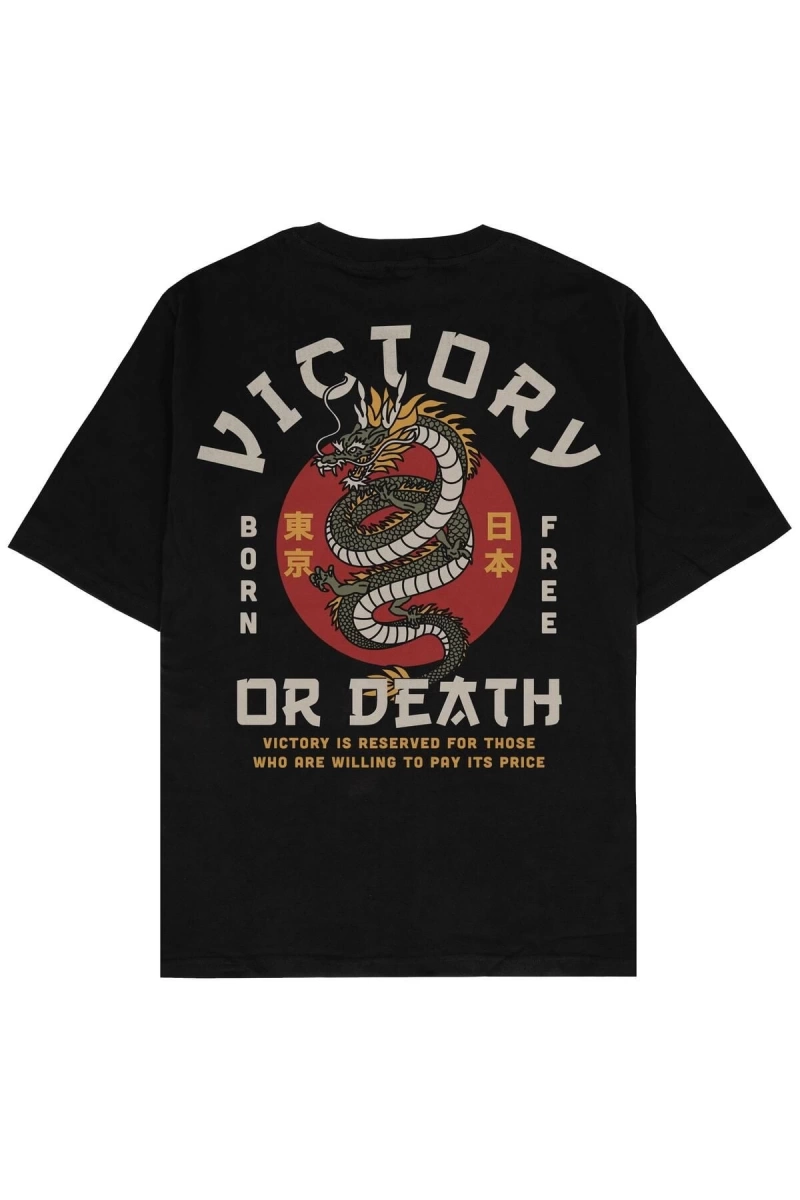 Victory Or Death Siyah Oversize Unisex T-shirt