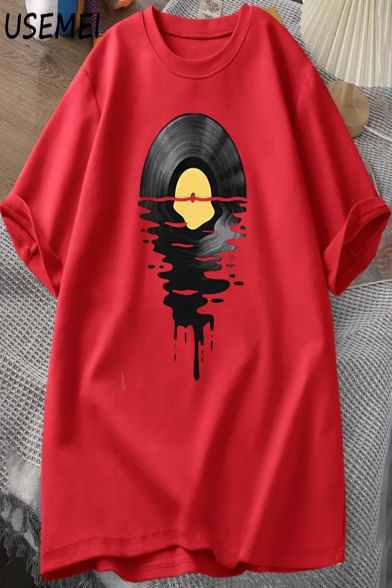Vinil Kayıt T Shirt Vinil Serin Gün Batımı Vintage Müzik Sevgilisi Tee Tshirt DJ Müzik Öğretm 2866