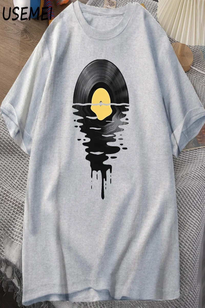 Vinil Kayıt T Shirt Vinil Serin Gün Batımı Vintage Müzik Sevgilisi Tee Tshirt DJ Müzik Öğretm 2866