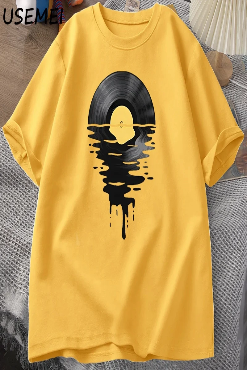 Vinil Kayıt T Shirt Vinil Serin Gün Batımı Vintage Müzik Sevgilisi Tee Tshirt DJ Müzik Öğretm 2866