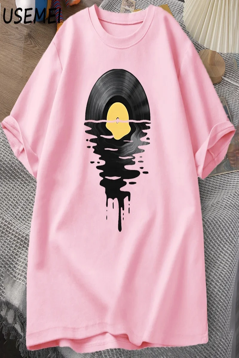 Vinil Kayıt T Shirt Vinil Serin Gün Batımı Vintage Müzik Sevgilisi Tee Tshirt DJ Müzik Öğretm 2866