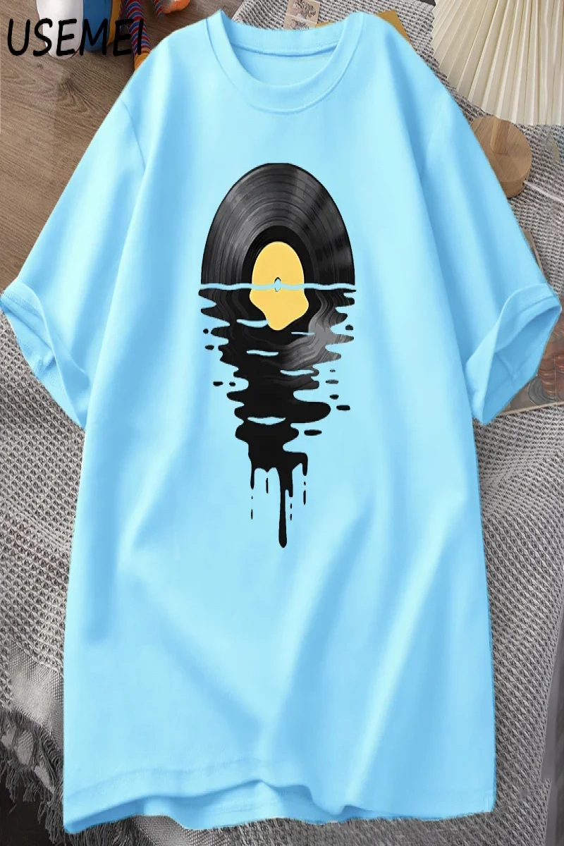 Vinil Kayıt T Shirt Vinil Serin Gün Batımı Vintage Müzik Sevgilisi Tee Tshirt DJ Müzik Öğretm 2866