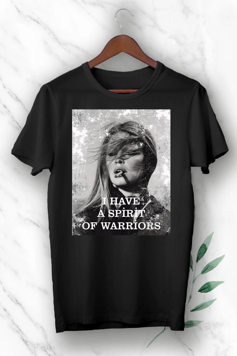 Vintage Brigitte Bardot Baskılı Unısex Siyah Tişört