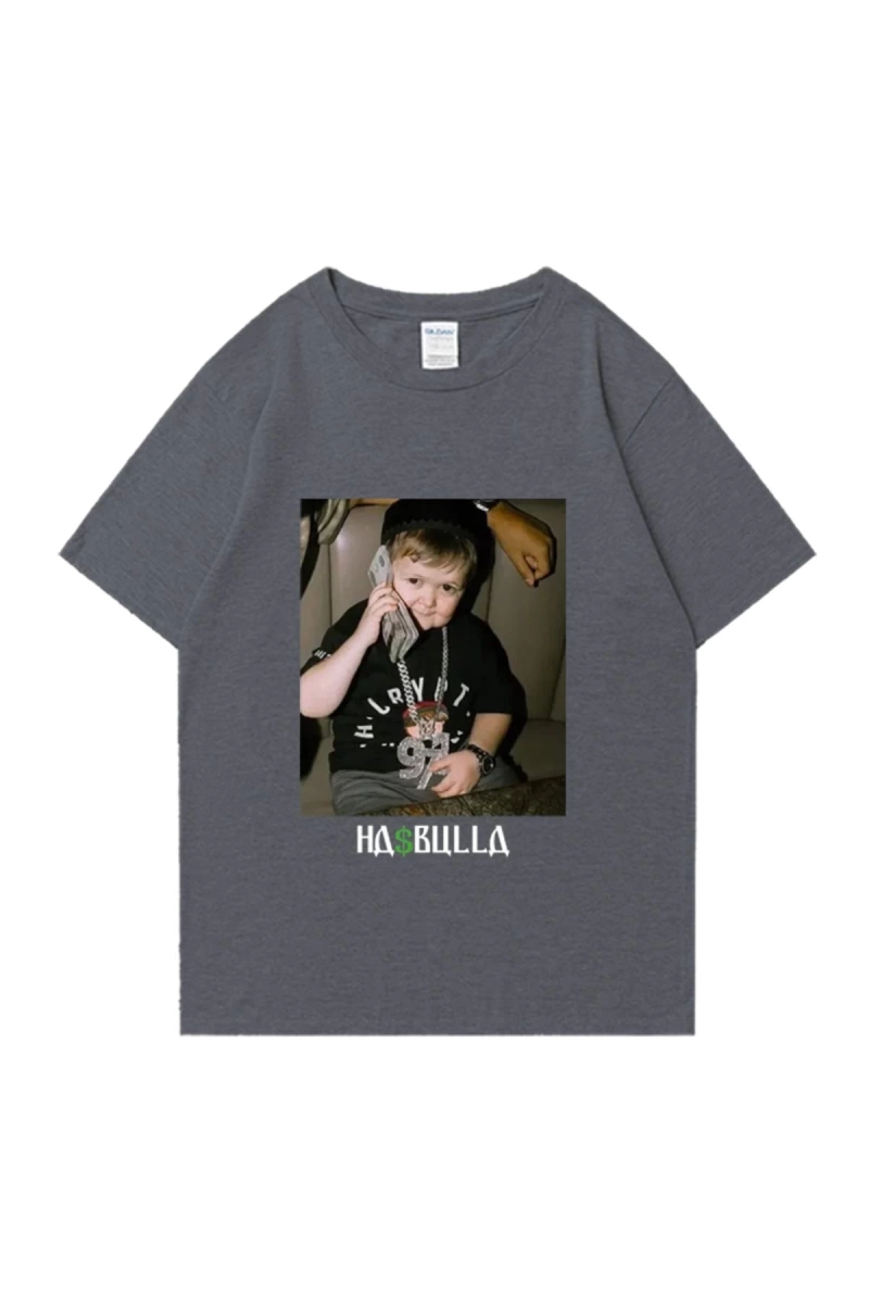 Vintage Hasbulla mücadele T shirt yaz erkek kadın moda grafikli tişört boy kısa kollu sa