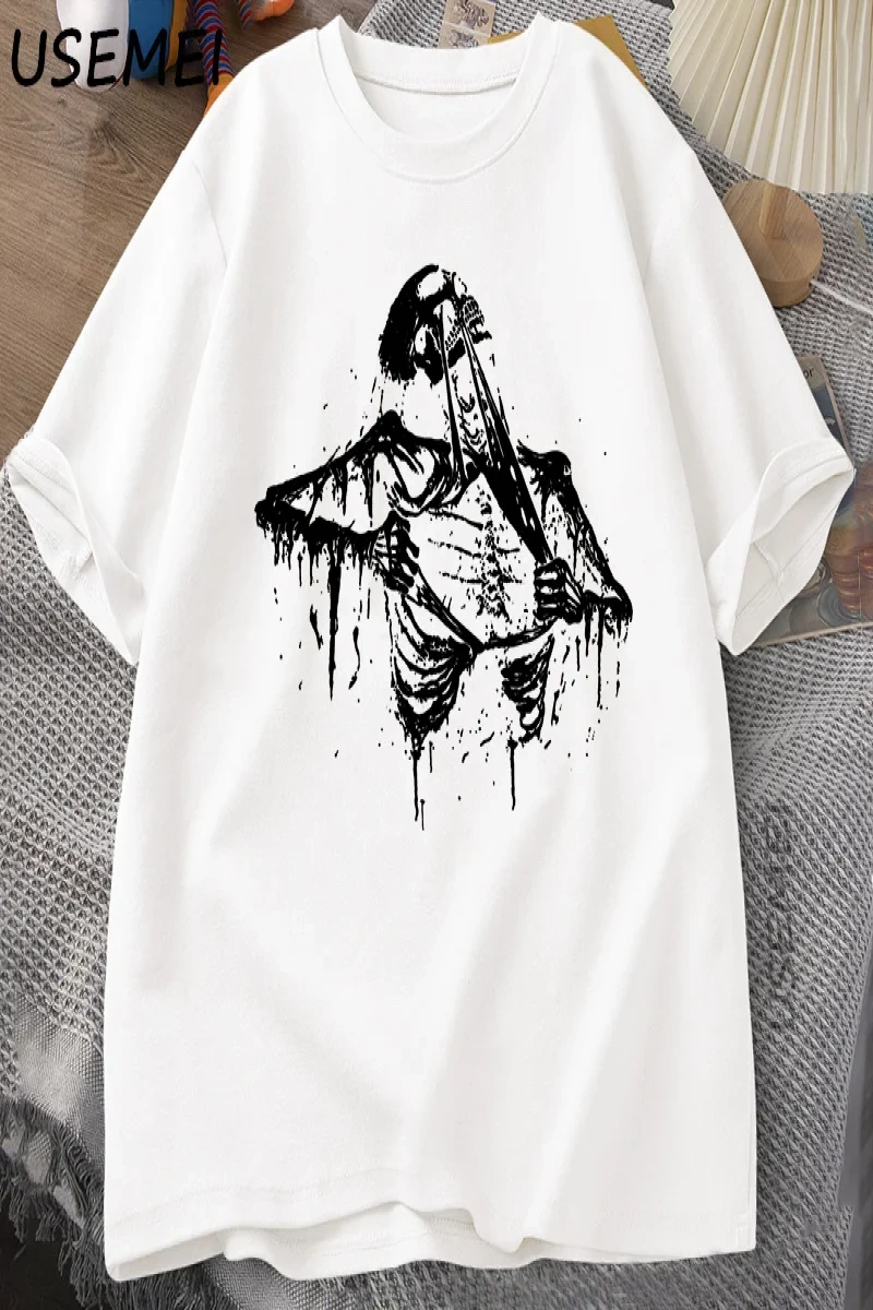 Vintage İskelet Yırtık Rip Cage 90s Tİskelet Grafik T-shirt Y2k Kafatası Tee Hip Hop  2970