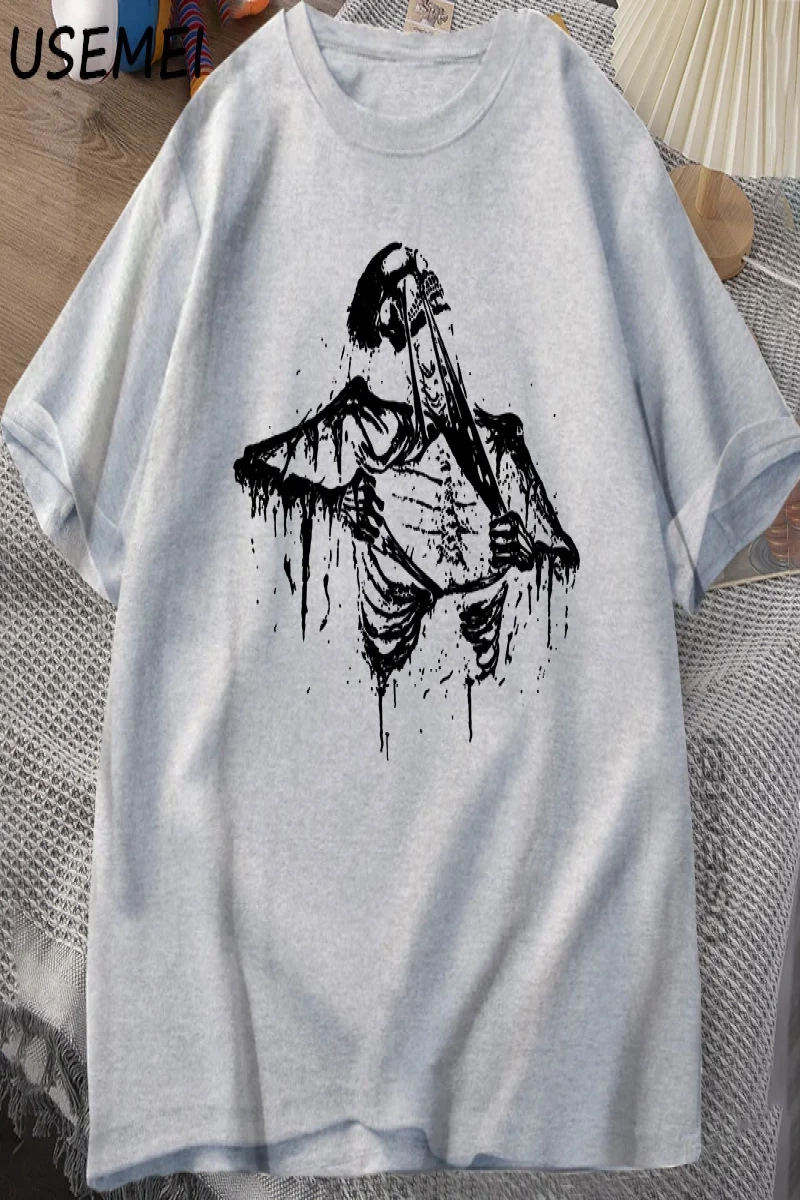 Vintage İskelet Yırtık Rip Cage 90s Tİskelet Grafik T-shirt Y2k Kafatası Tee Hip Hop  2970