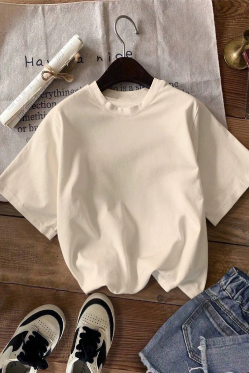 Vintage Loose Kişilik Sokak Grafik Baskılı Yuvarlak Yaka Kısa Kollu Tişört