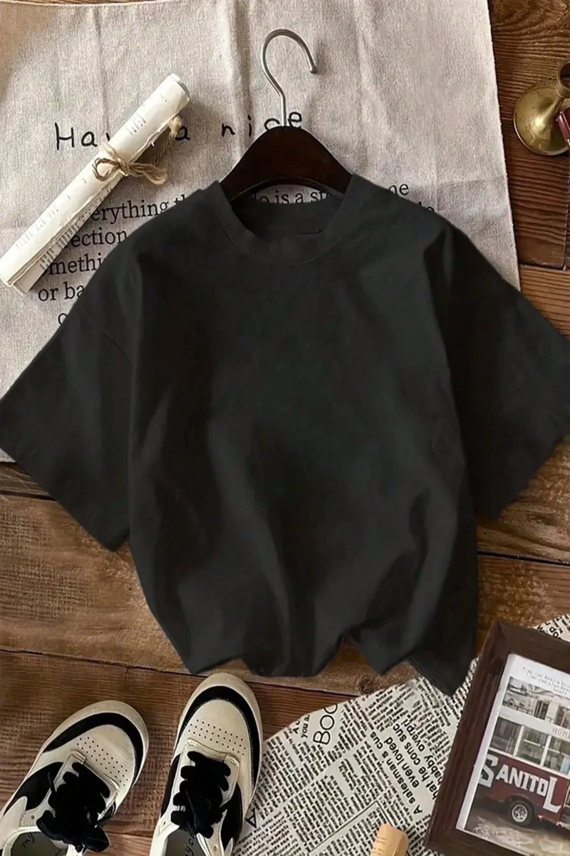 Vintage Loose Kişilik Sokak Grafik Baskılı Yuvarlak Yaka Kısa Kollu Tişört
