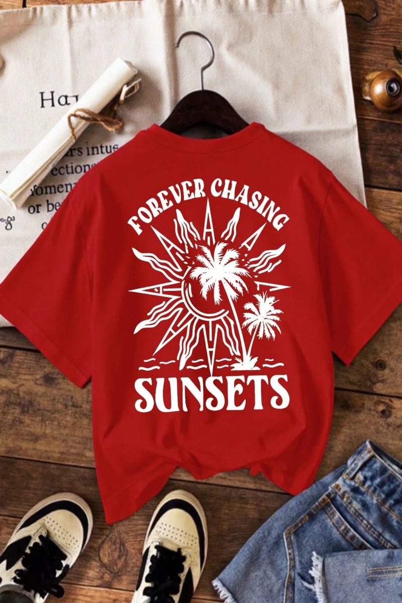 Vintage Loose Kişilik Sokak Grafik Baskılı Yuvarlak Yaka Kısa Kollu Tişört