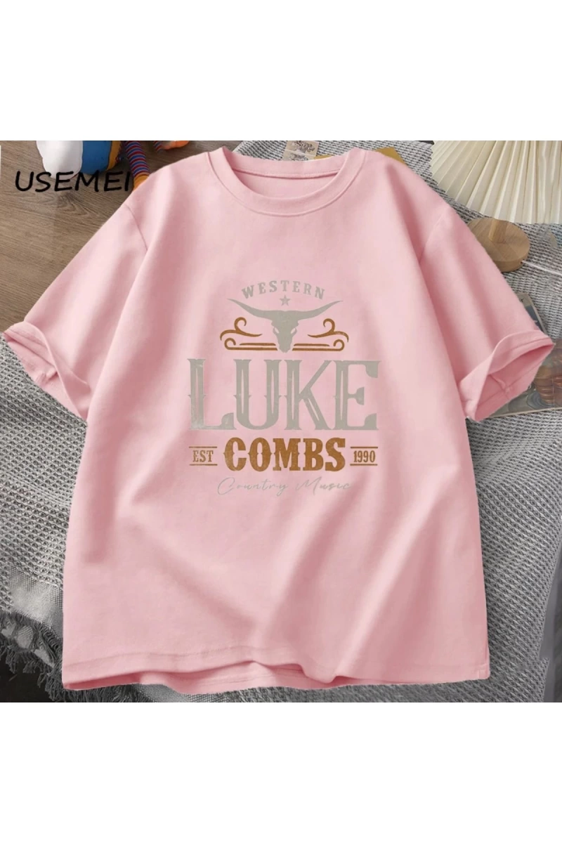Vintage Luke Combs EST 1990 T Shirt erkek kadın batı ülke müzik Bullhead tur Merch T-shirt ko