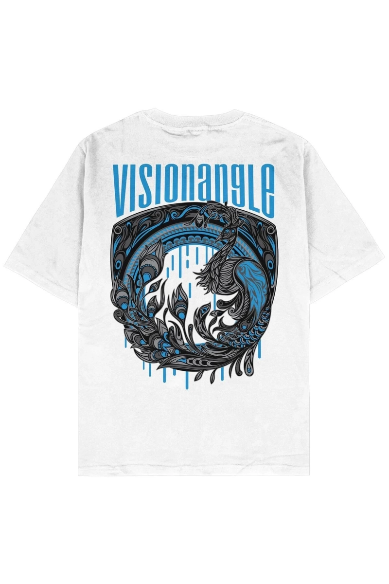 Visionangle Beyaz Oversize Unisex T-shirt