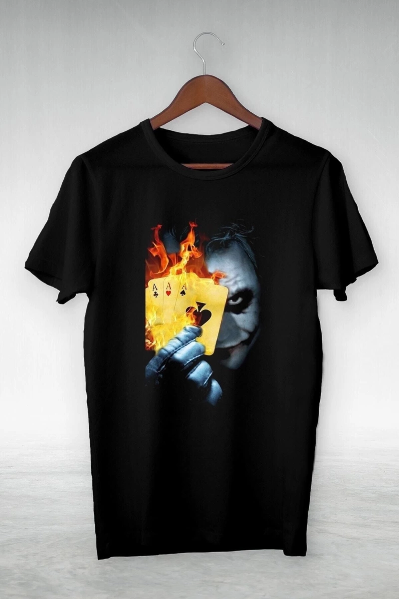 Vtshirt Siyah -joker-and Cards-ıllustrasyon Çizim- Y-012