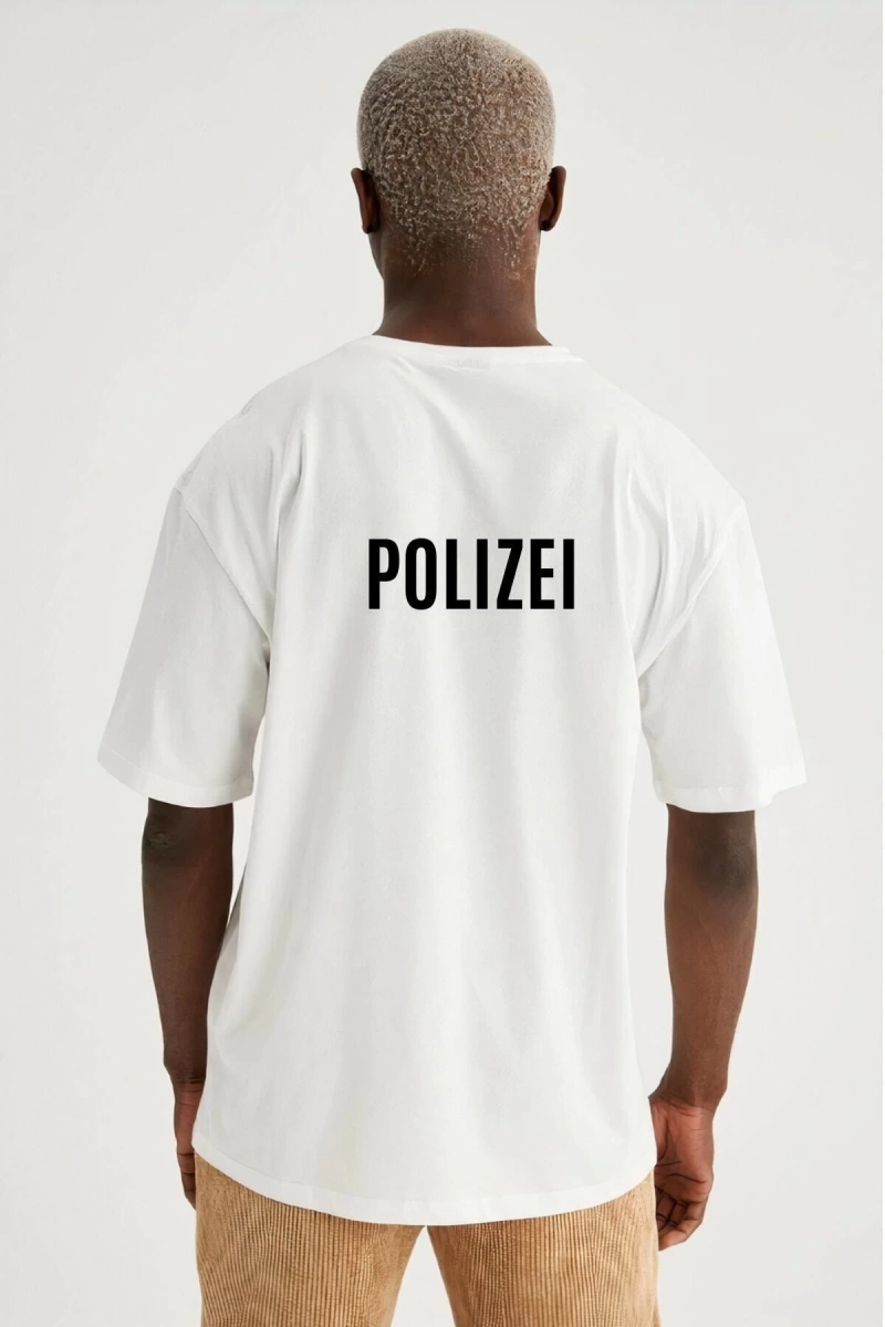 Wed Unrıvaled Erkek Beyaz Renk Oversize Polızeı Baskılı T-shirt