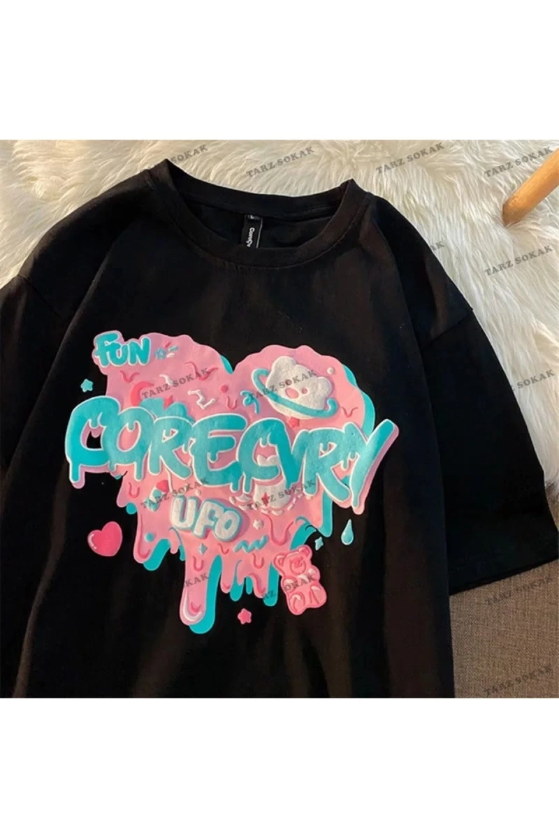 Y2K Unisex Harajuka Anime Retro Kawai Kuromi T-shirt Kod  Rertr Tarzsokak 6650