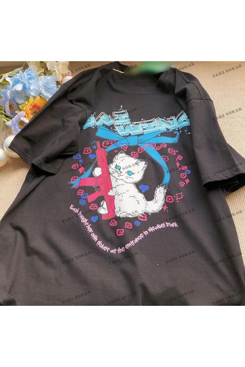 Y2K Unisex Harajuka Anime Retro Kawai Kuromi T-shirt Kod  Rertr Tarzsokak 6724