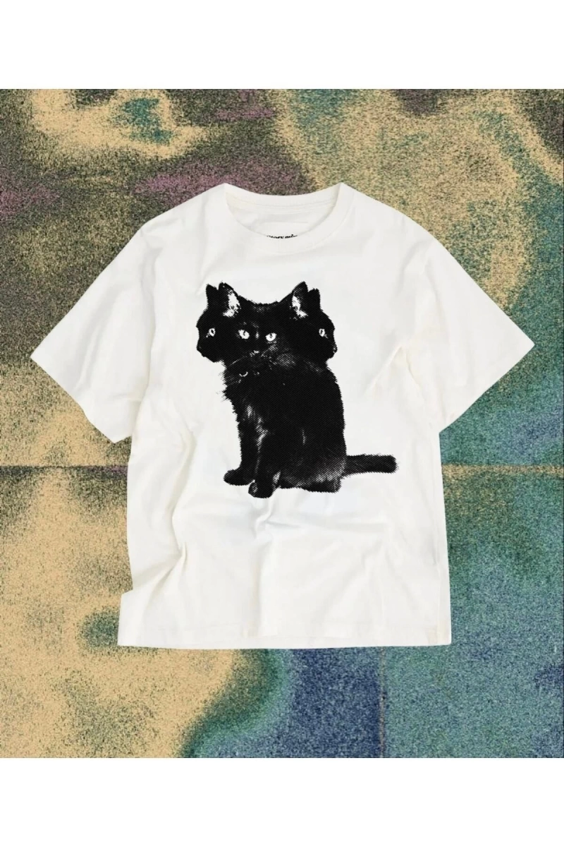 Y2k Unisex Oversize Kedili Gotik Tshirt